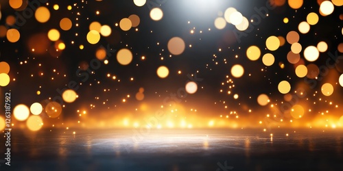 Wallpaper Mural Abstract concert stage background with golden lights and sparkle effects for event design Torontodigital.ca