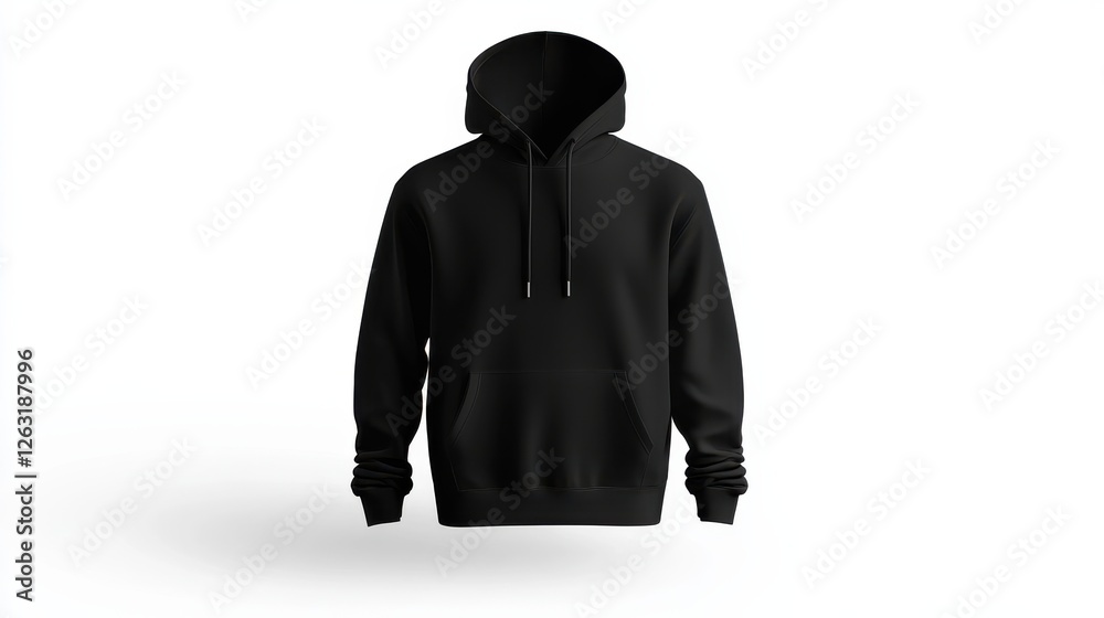 Black Hoodie Design Template Isolated on White Black Hoodie Design Template Isolated on White