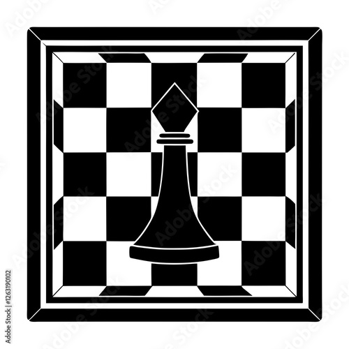 Chessboard with a recessed square pattern silhouette vector illustration 