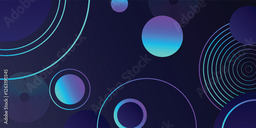 Abstract circle on a dark street background. interface concept digitally generated image. modern background. EPS10