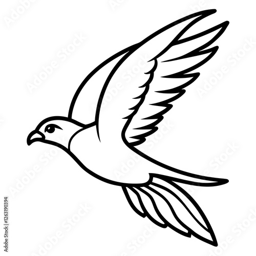 Falcon diving in sky silhouette vector illustration 