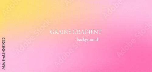 Modern aesthetic background with noisy texture. Pastel aura gradient cover for digital art in pink and yellow tones.