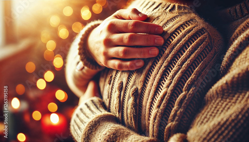 Warm Embrace with Cozy Sweaters and Soft Candlelight