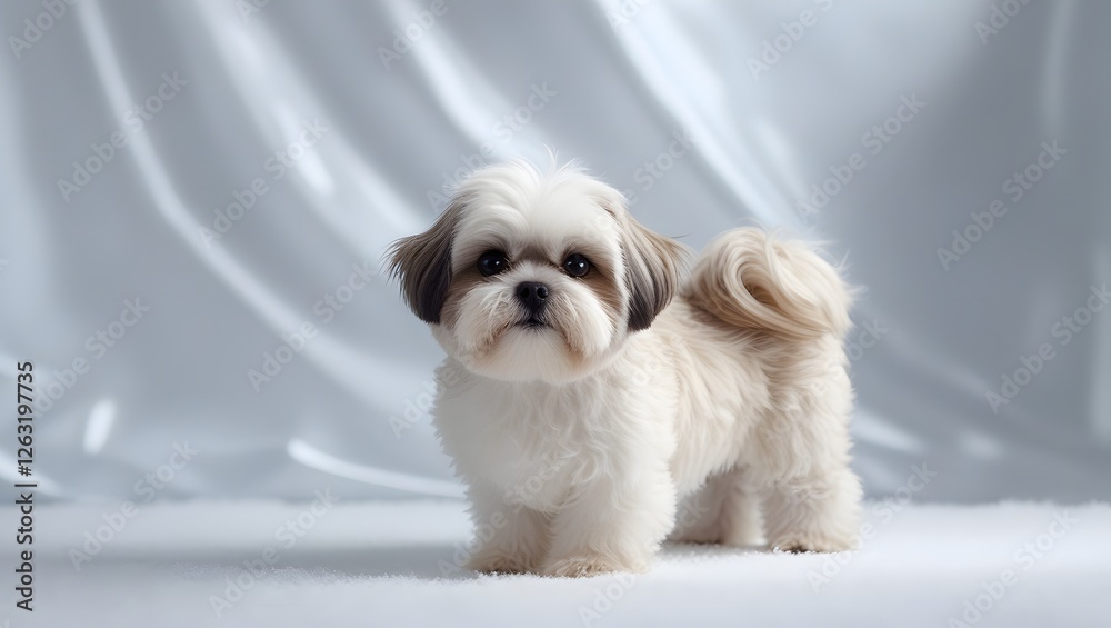 Shih tzu puppy on white background Shih tzu puppy on white background