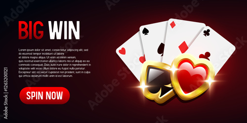 Casino banner for website. Vector illustration.
