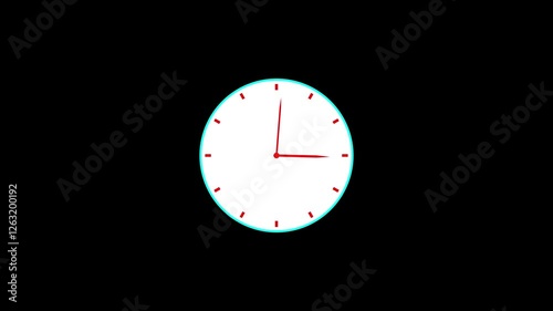 Wallpaper Mural clock face animation video 4k. watch time arrows spinning turning. 24h hours Torontodigital.ca