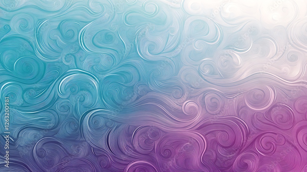 Abstract swirling pattern in shades of teal purple and white Abstract swirling pattern in shades of teal purple and white