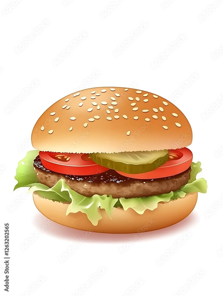 Fresh and Juicy Hamburger Close-Up Fresh and Juicy Hamburger Close-Up