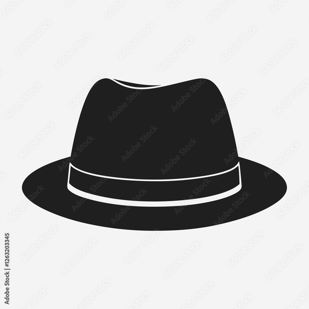 Classic Fedora Hat Icon for Fashion Logos. Classic Fedora Hat Icon for Fashion Logos.