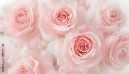 pink roses background, Close-Up Of Delicate Pale Pink Roses In Soft Light