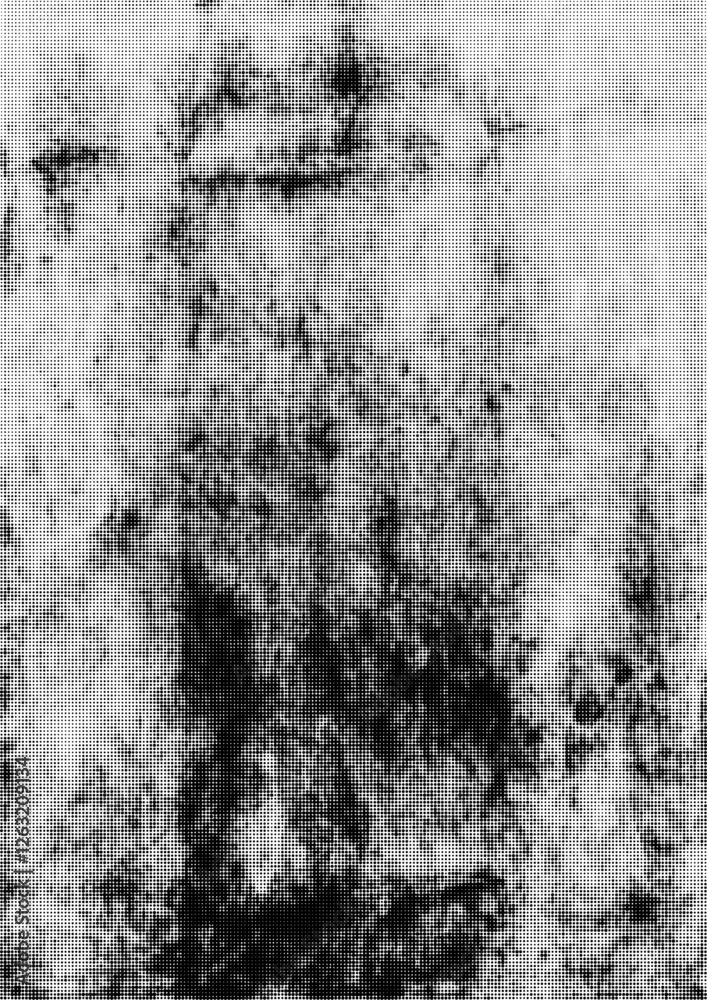 Large distressed grungy ink halftone texture with a transparent background