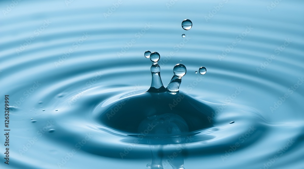 a close-up view of water with multiple water droplets a close-up view of water with multiple water droplets
