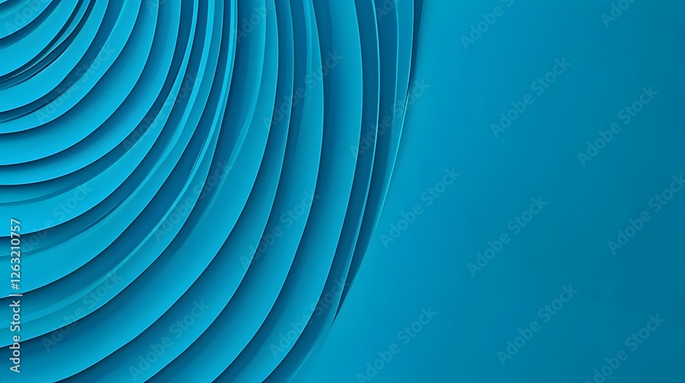 Obraz premium Abstract Blue Waves with Layered Curves on a Vibrant Background