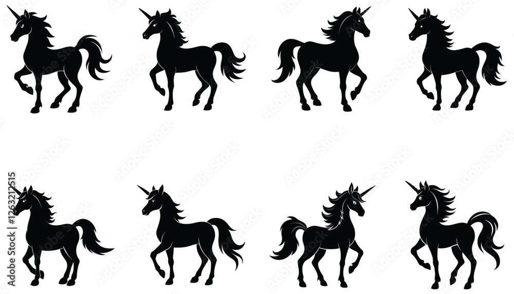 Fototapeta premium horse silhouettes vector