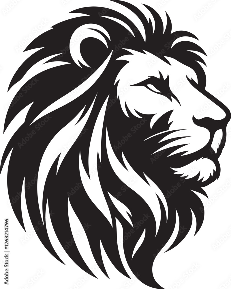 Lion head silhouette vector art illustration Lion head silhouette vector art illustration