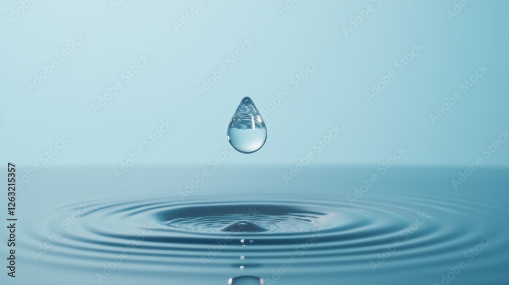 A droplet of water hangs suspended in mid air, catching the light and reflecting the world around it in miniature before gravity takes hold. A droplet of water hangs suspended in mid air, catching the light and reflecting the world around it in miniature before gravity takes hold.
