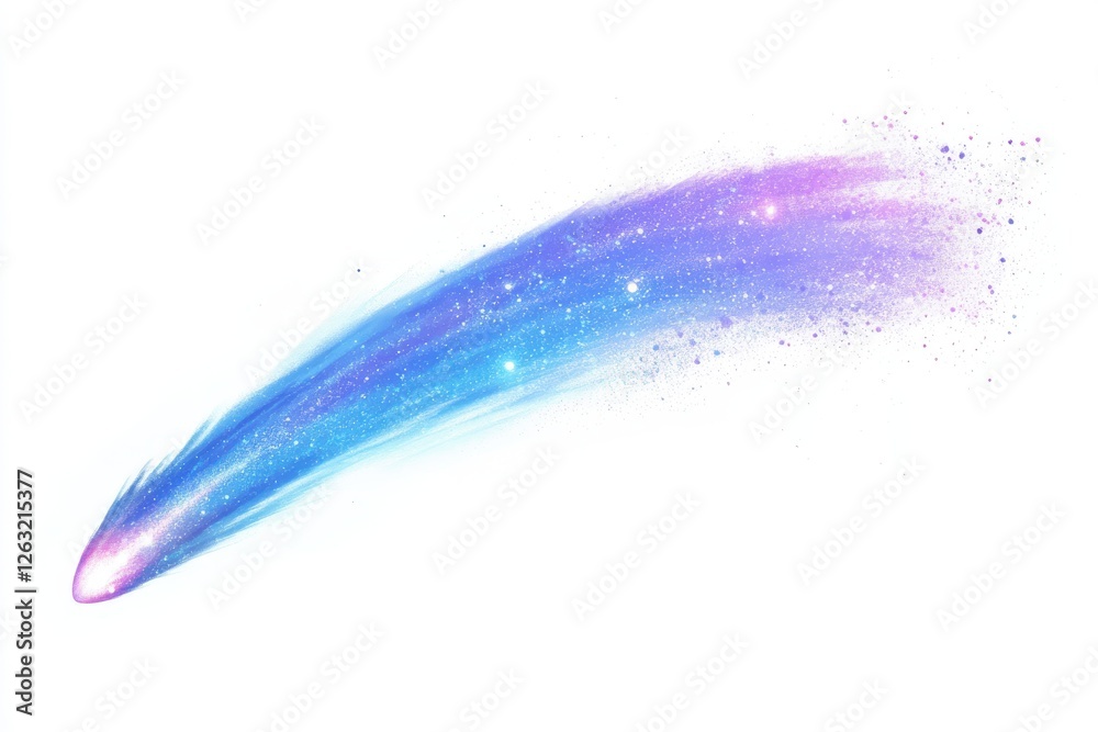Bright comet with tail isolate on white background Bright comet with tail isolate on white background