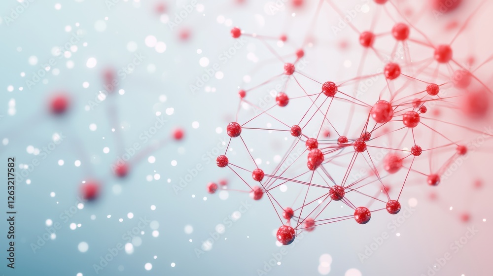 Obraz premium A network of interconnected atoms forming a complex, three dimensional circuit, symbolizing the interconnectedness of technology and data in the digital age.