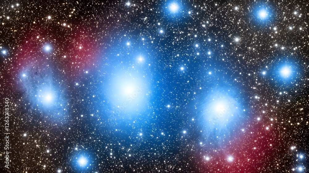 Fototapeta premium Stunning Cosmic Scene of Bright Stars Against Dark Galactic Background