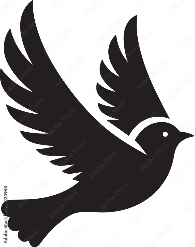 Obraz premium A flying bird Vector Silhouette.