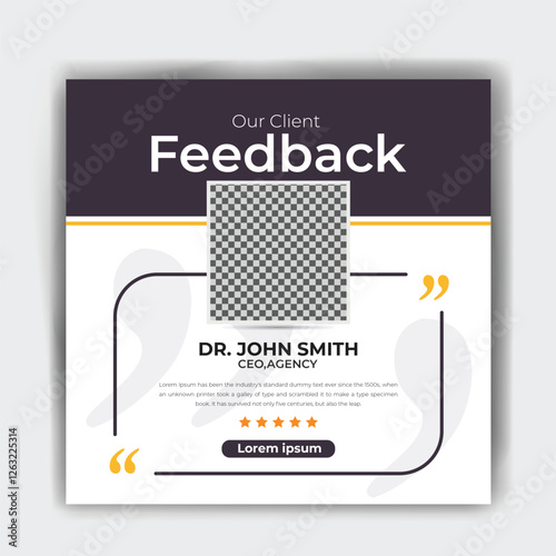 Client feedback social media post banner design template