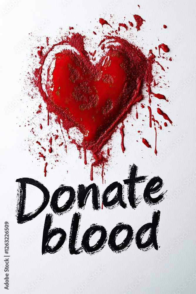 Fototapeta premium Donate Blood Campaign: Red Heart Splashes