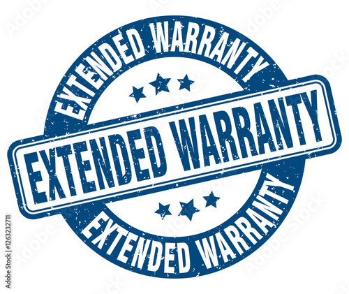 extended warranty stamp. extended warranty label. round grunge sign