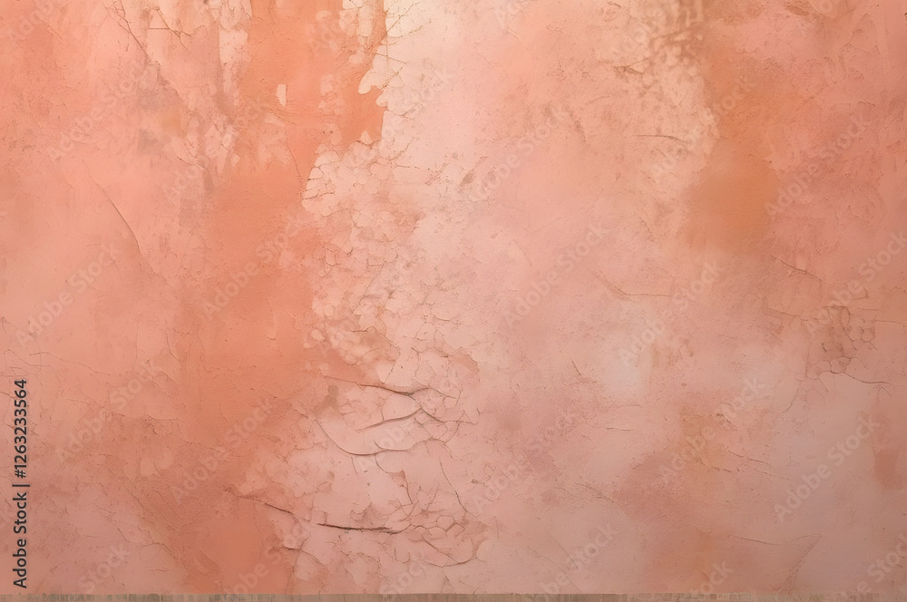 Fototapeta premium Textured wall with soft peach tones and subtle variations in surface detail in a natural lighting setting