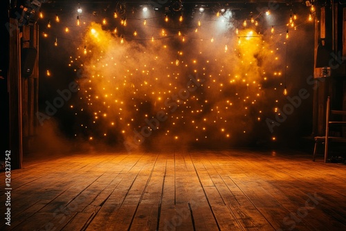Wallpaper Mural Cozy stage with string lights creating a magical atmosphere Torontodigital.ca