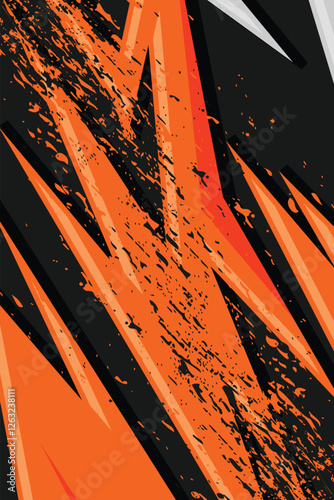 Modern racing background abstract orange geometric lines border Vector Template EPS 10