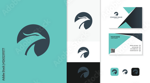logo design including business cards, a simple and elegant falcon logo, masculine colors, suitable for men's fashion brands