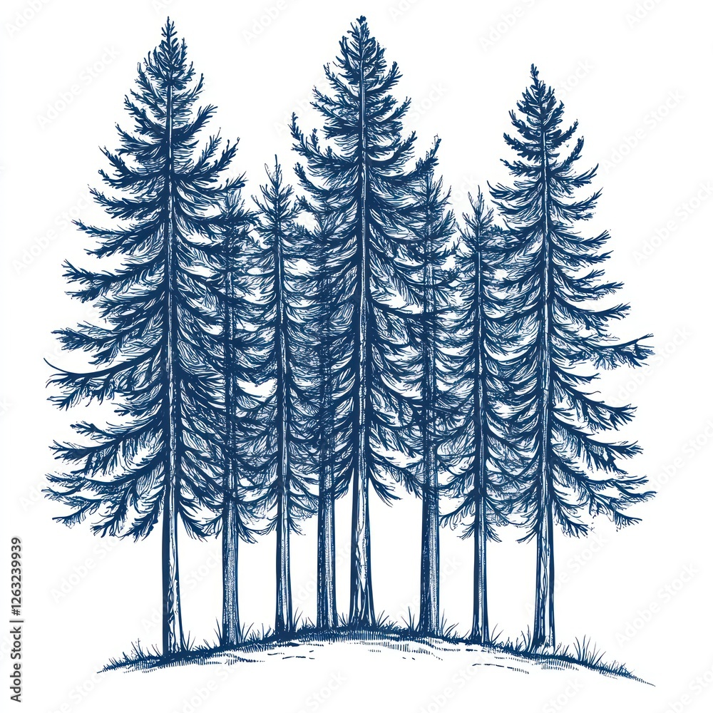 Obraz premium Majestic Evergreens Stand Tall Together In A Grove