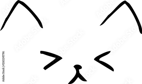 Pet mouth comic cute line doodle drawing. Set lips, noses and whiskers animal characters. Funny heart nose, hand drawn faces.