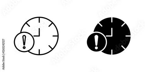 Alarm exclamation icons thin line illustrations designs