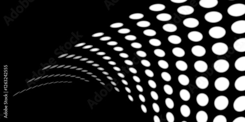 Black and white Monochrome Halftone Pattern Background with Dotted Circles. Spiraling dots radiating from the center, evoking a sense of modern elegance. pattern metal grid background. Illustration.