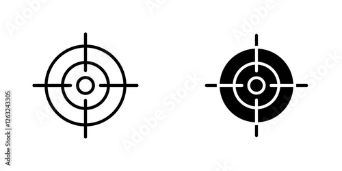 Bullseye pointer icons thin line illustrations designs