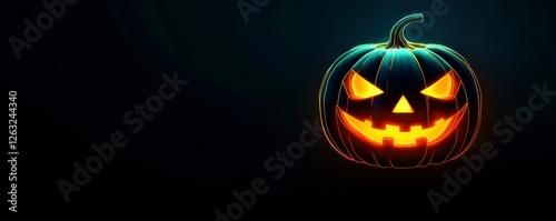 Spooky Pumpkin Halloween Night Display photo