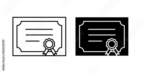 Diploma icons thin line illustrations designs