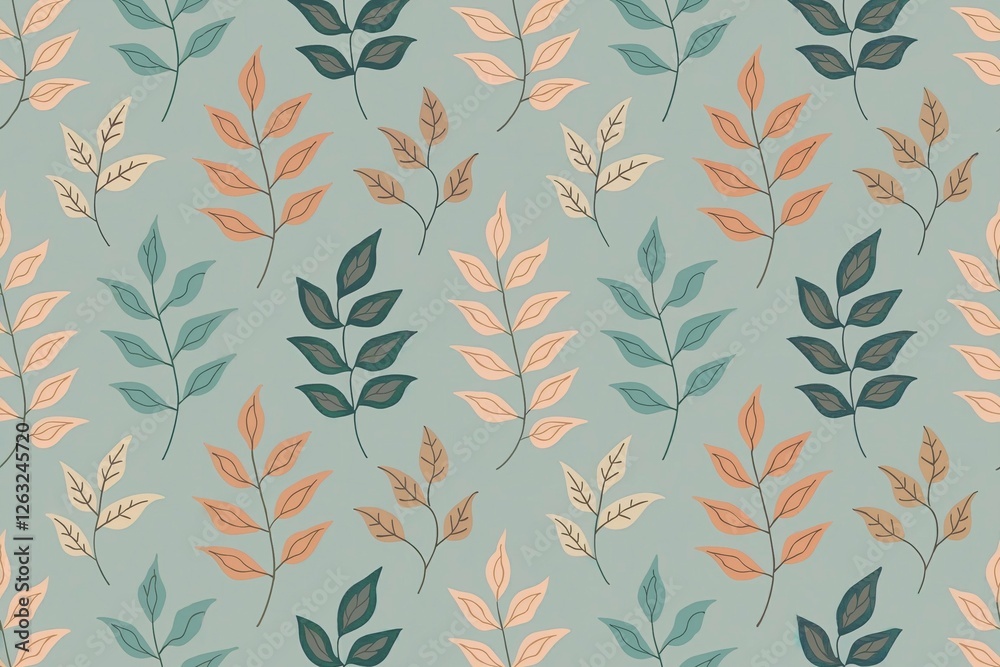 Fototapeta premium Earthy Tones Leaf Pattern