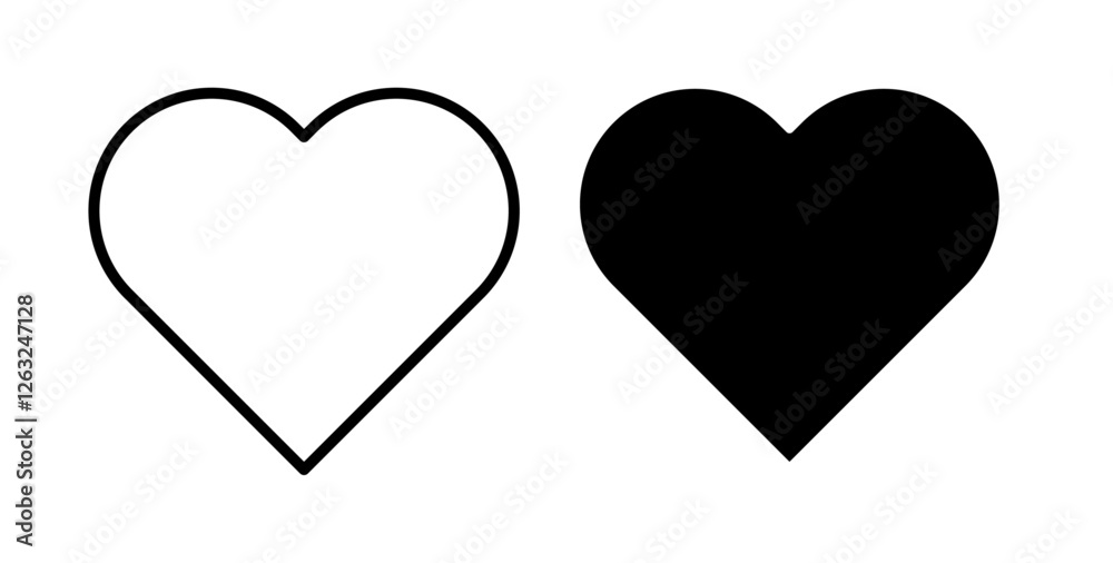 Heart icons thin line illustrations designs