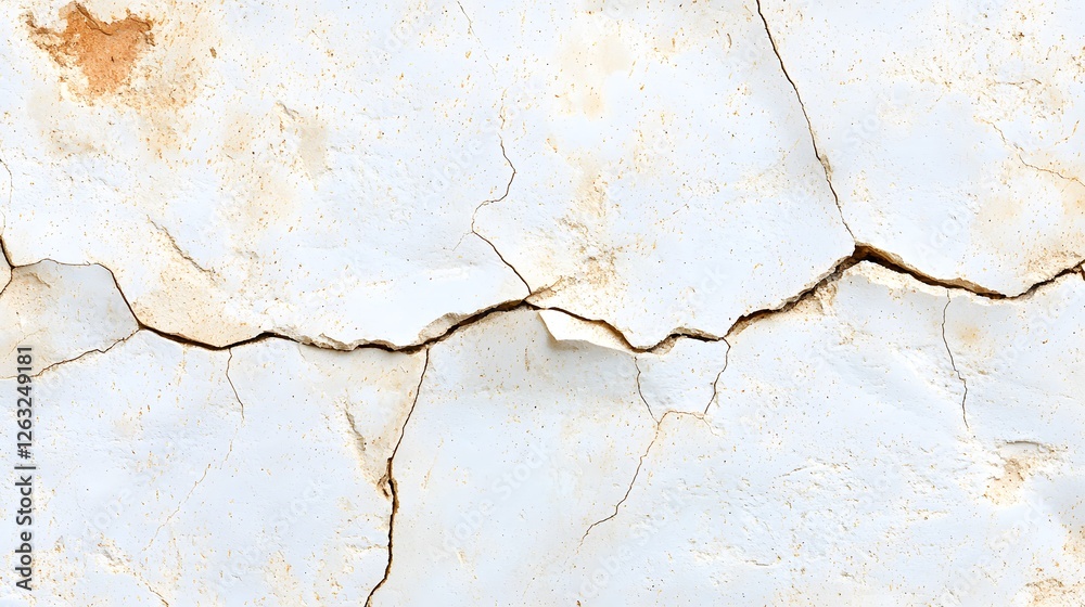 Obraz premium Textured White Wall with Cracked Surface and Distressed Appearance