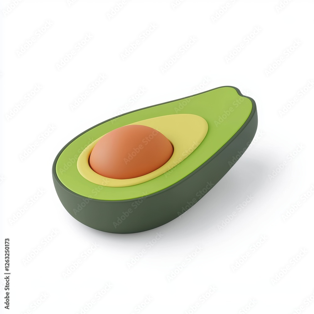 Fresh avocado sliced open showing its seed on a white background Fresh avocado sliced open showing its seed on a white background