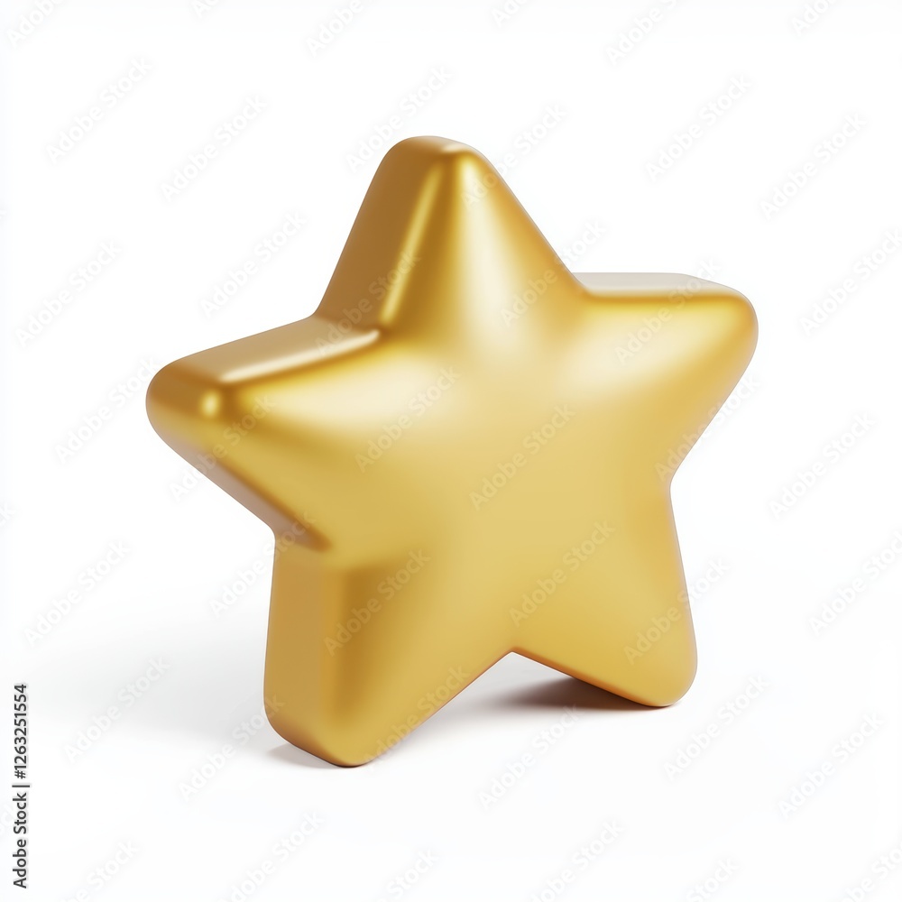Gold star-shaped award trophy on a white background Gold star-shaped award trophy on a white background