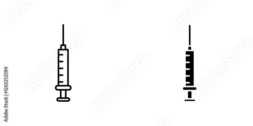 Syringe icons thin line illustrations designs