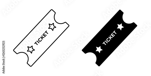 Ticket icons thin line illustrations designs