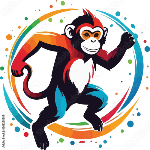 Canvas Print Colorful monkey vector design, monkey Illustration vector design, monkey logo de