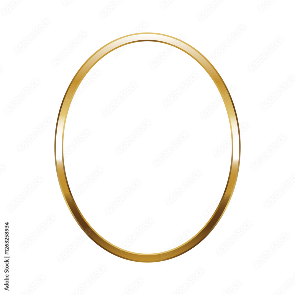 Oval gold frame. Isolated luxury oval golden border. Gold ellipse flat frame mockup design element. Vector illustration. Oval gold frame. Isolated luxury oval golden border. Gold ellipse flat frame mockup design element. Vector illustration.