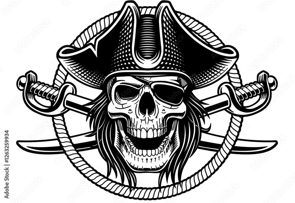 Fototapeta premium Pirate skull 543673675