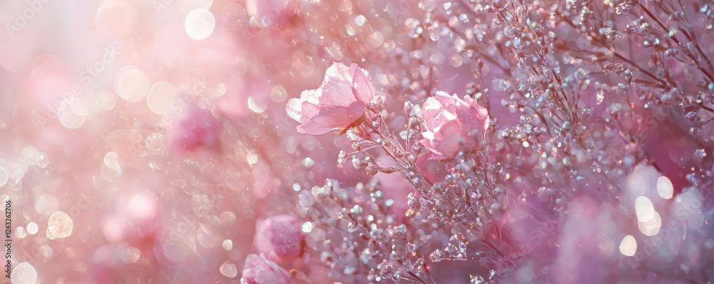 Pink Flowers Bokeh Delicate Bloom Display Pink Flowers Bokeh Delicate Bloom Display
