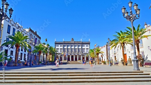 Cityscape of the historic center of Las Palmas in the Vegueta neighborhood in Gran Canaria, Spain photo